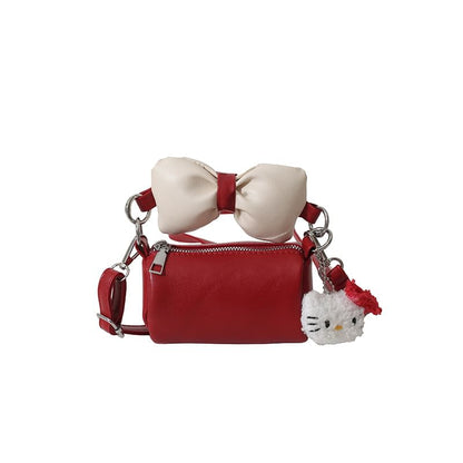 Bag Cylinder Crossbody Bow Accent