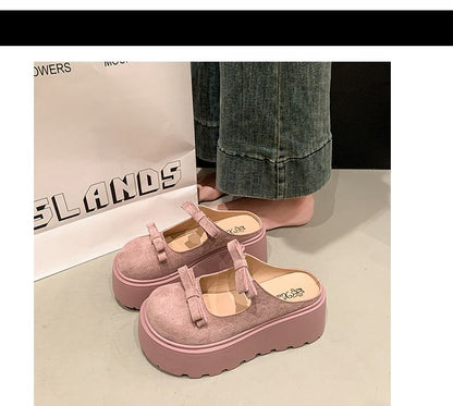 Accent Mary Platform Jane Plain Bow Mules