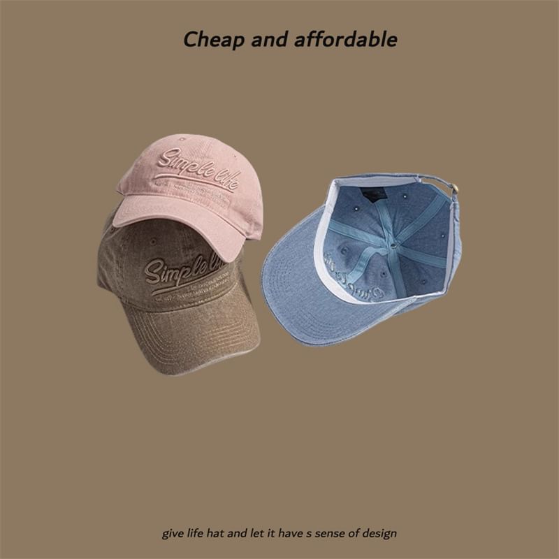Embroidered Washed Letter Cap