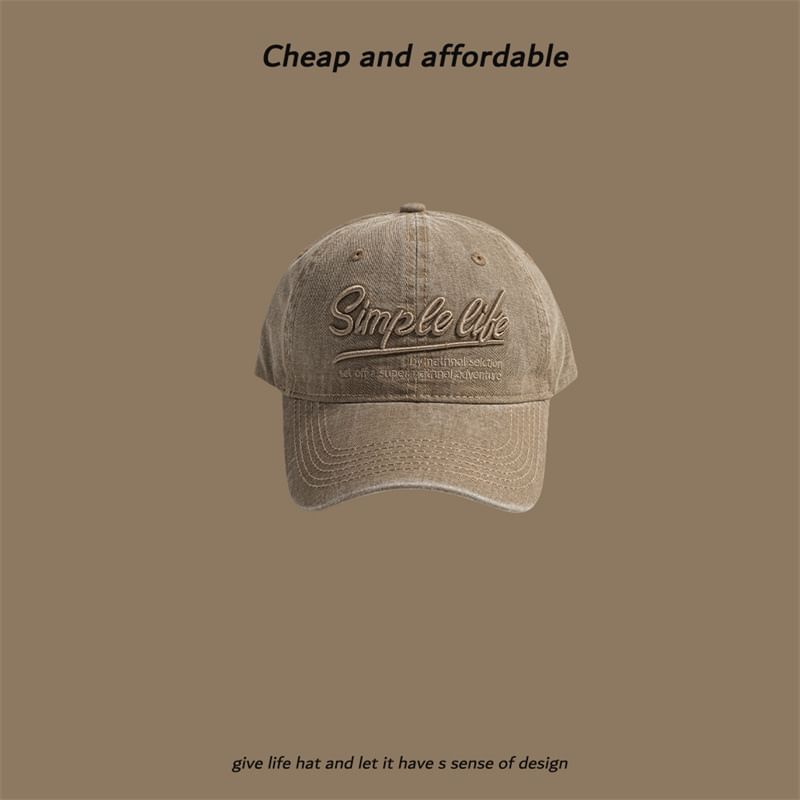Embroidered Washed Letter Cap
