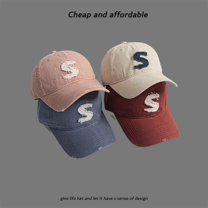 Cap Letter Distressed Applique