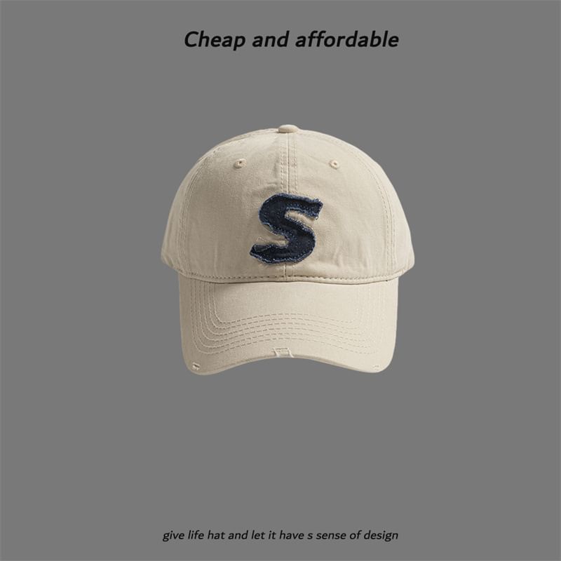 Cap Letter Distressed Applique