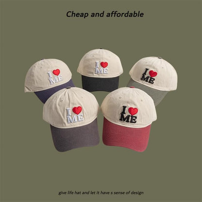 Cap Two-Tone Heart Embroidered