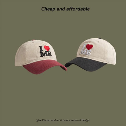 Cap Two-Tone Heart Embroidered