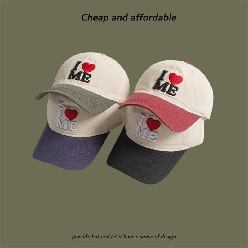 Cap Two-Tone Heart Embroidered