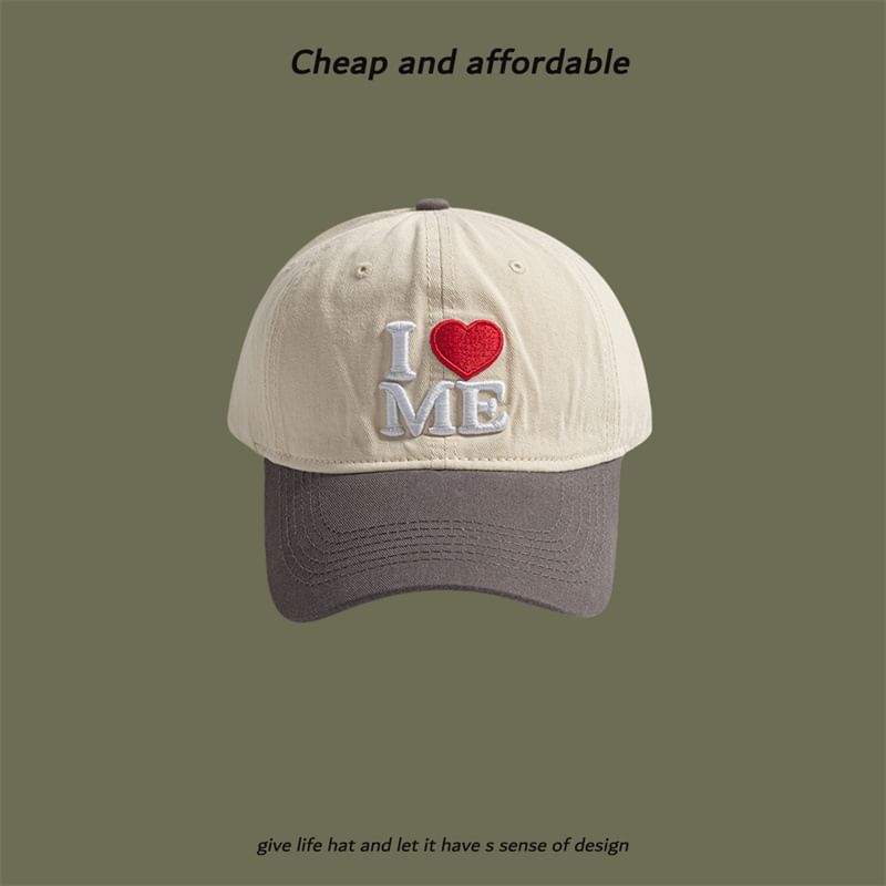 Cap Two-Tone Heart Embroidered