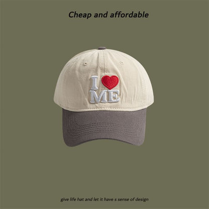 Cap Two-Tone Heart Embroidered