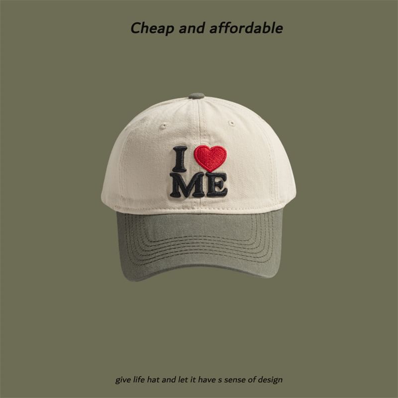 Cap Two-Tone Heart Embroidered