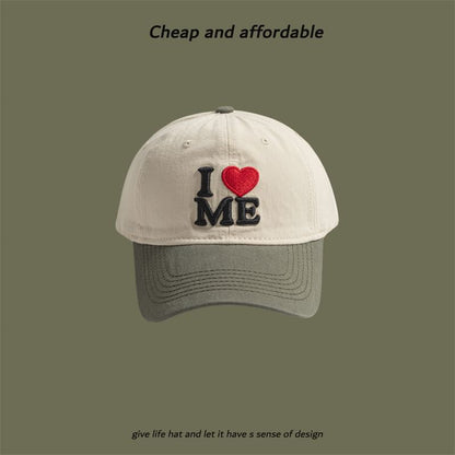 Cap Two-Tone Heart Embroidered