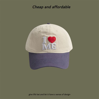 Cap Two-Tone Heart Embroidered
