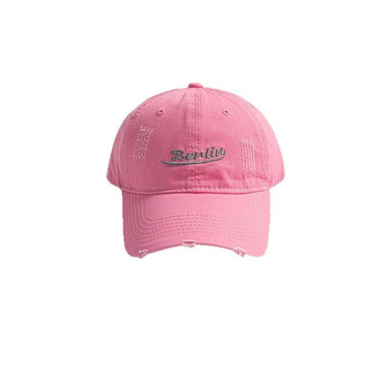 Embroidered Cap Letter Distressed