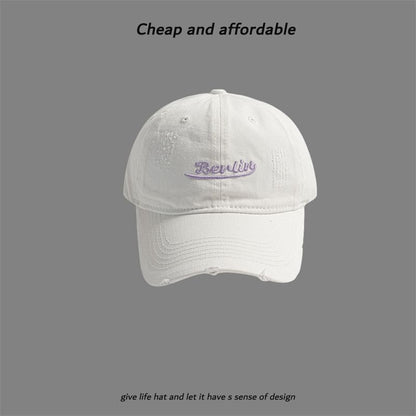 Embroidered Cap Letter Distressed