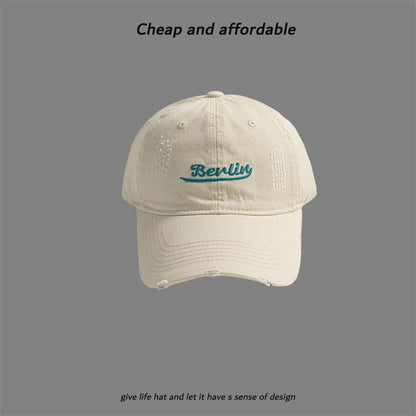 Embroidered Cap Letter Distressed