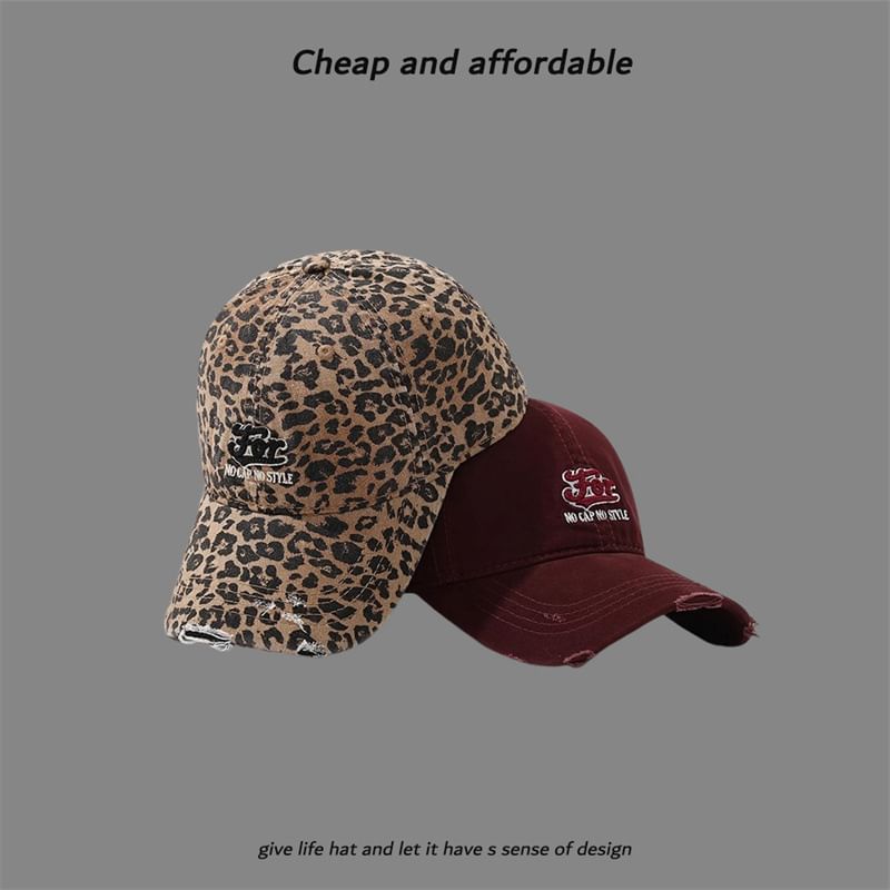 Letter Distressed Embroidered Cap