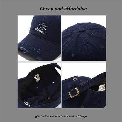 Letter Distressed Embroidered Cap