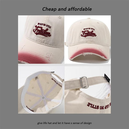 Distressed Letter Washed Embroidered Cap