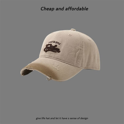 Distressed Letter Washed Embroidered Cap