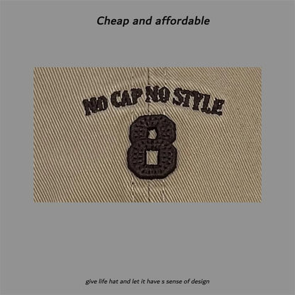 Washed Distressed Cap Embroidered Number