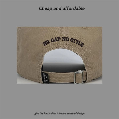 Washed Distressed Cap Embroidered Number