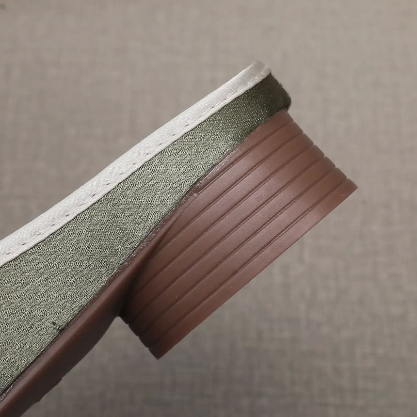 Mules Floral Embroidered Panel