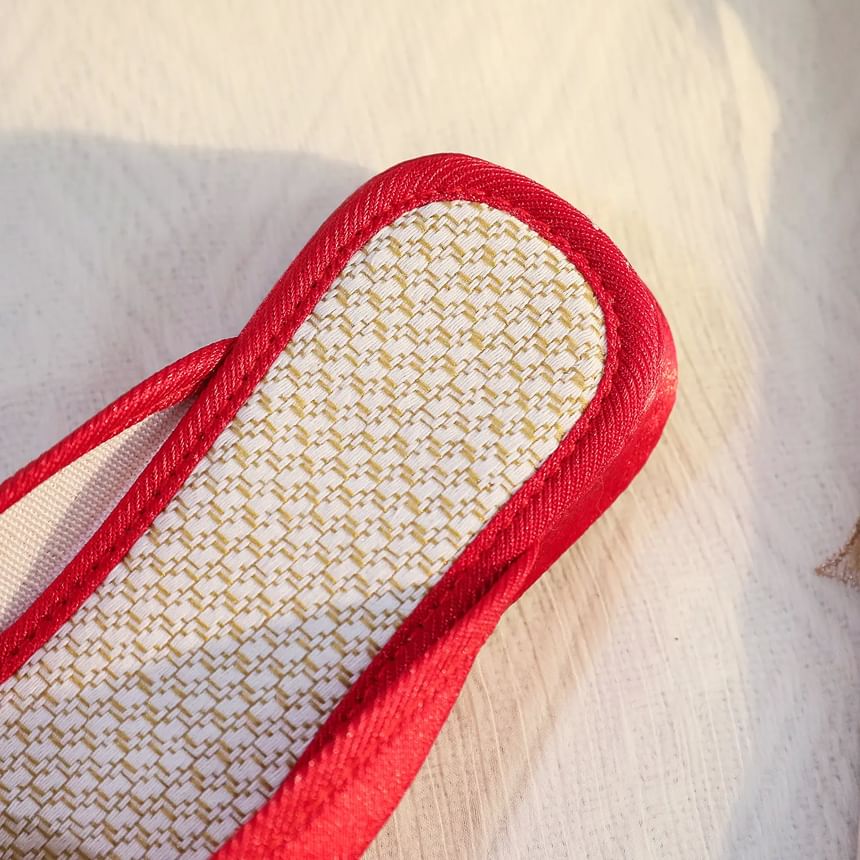 Embroidered Faux Pearl Mules