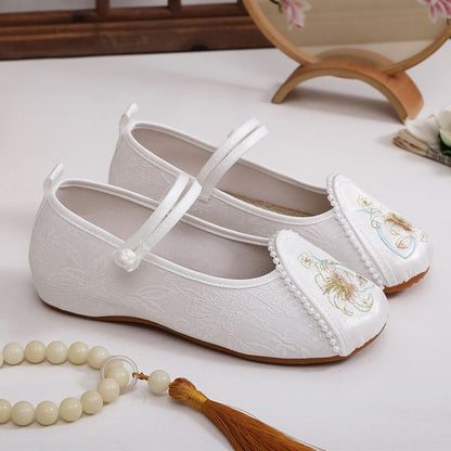 Floral Wedge Heel Embroidery Shoes