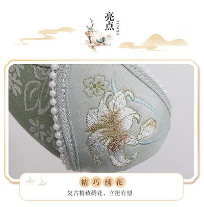 Floral Wedge Heel Embroidery Shoes