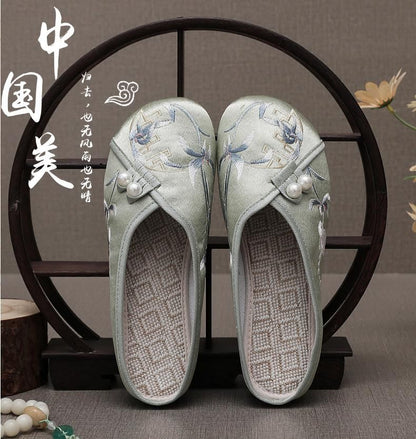 Beaded Embroidered Mules