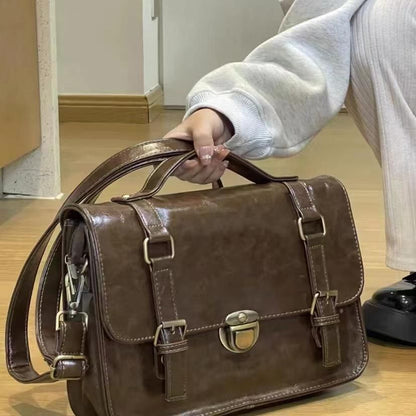 Bag Faux Leather Plain Satchel