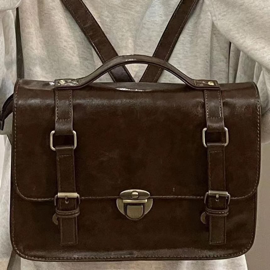 Bag Faux Leather Plain Satchel