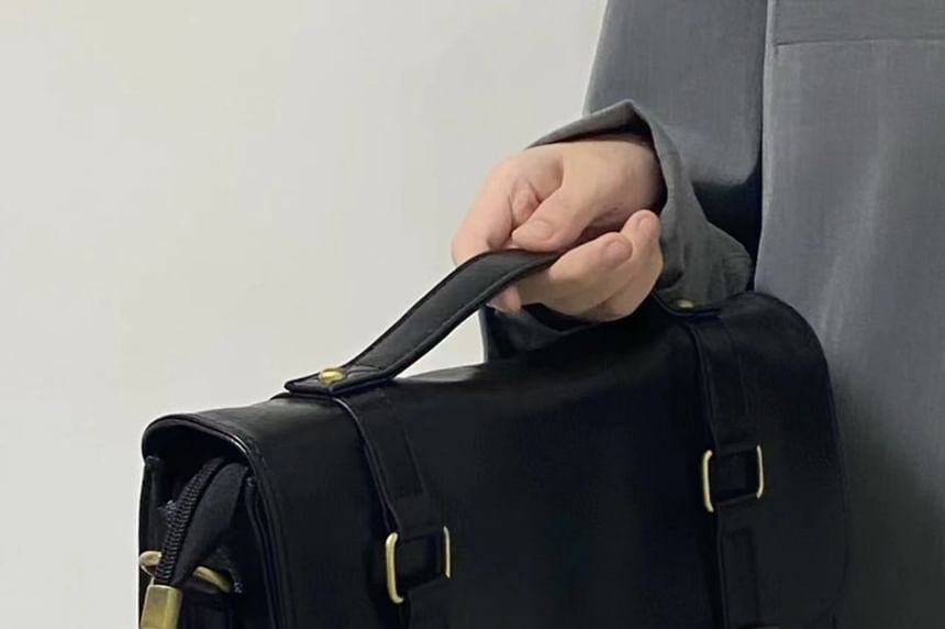 Bag Faux Leather Plain Satchel