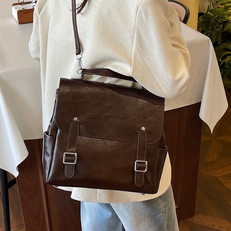 Satchel Backpack Leather Faux