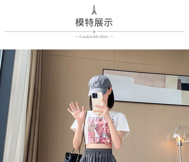 Leg Shorts Waist Wide Drawstring Plain