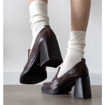 Pumps Chunky Heel Loafer