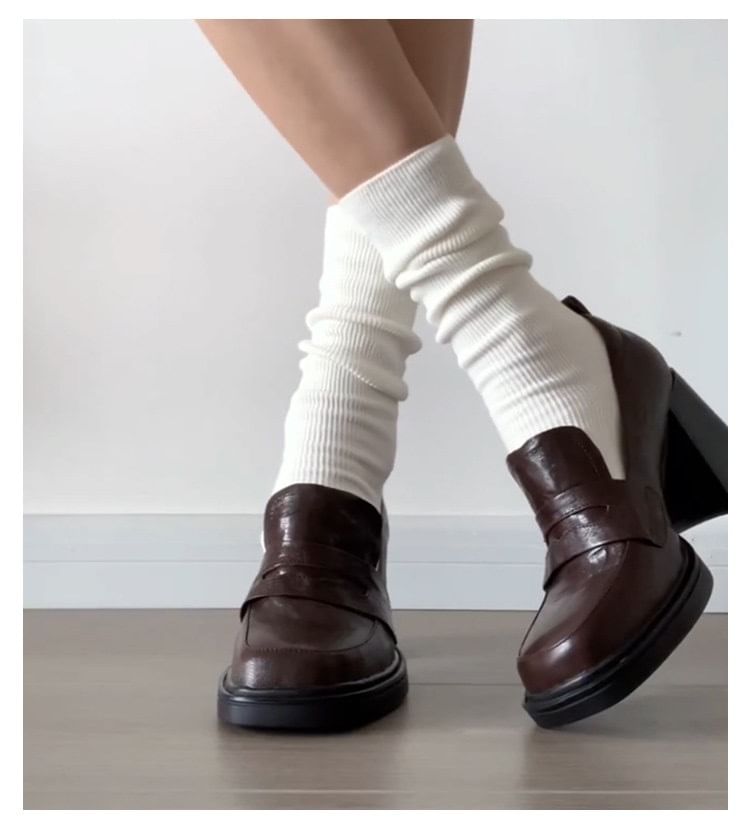 Pumps Chunky Heel Loafer