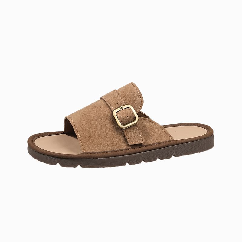 Sandals Slide Plain Buckled
