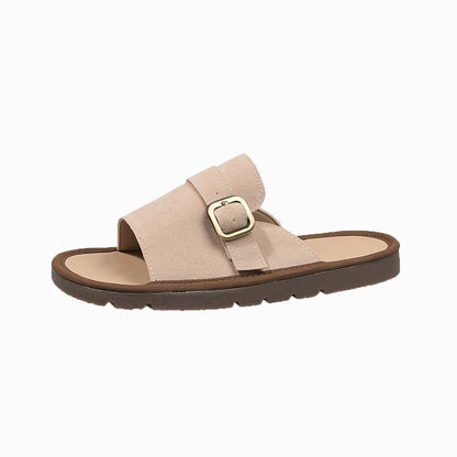 Sandals Slide Plain Buckled