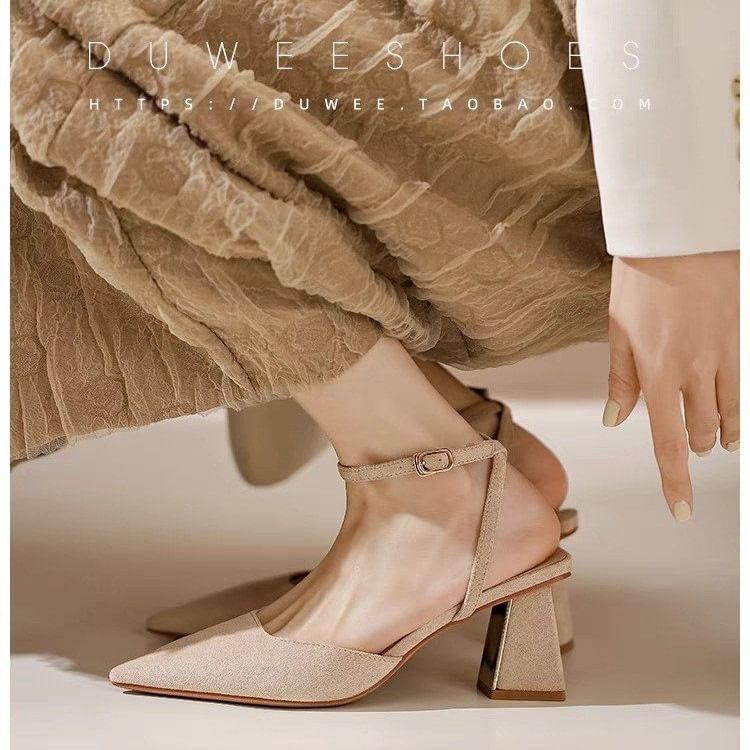 Pointed Toe Heel Slingback Sandals Stiletto