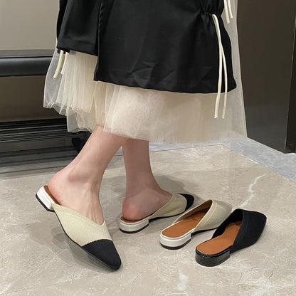 Mules Two-Tone Flat Knit