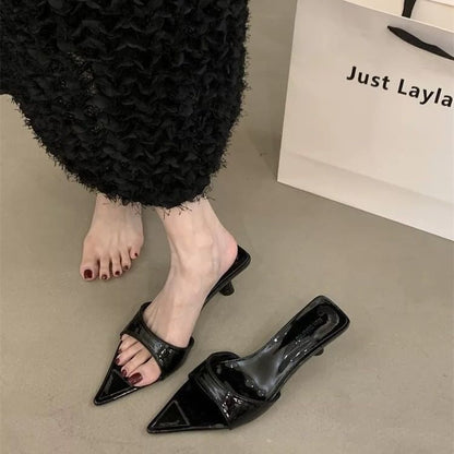 High Slide Toe Sandals Pointed Heel