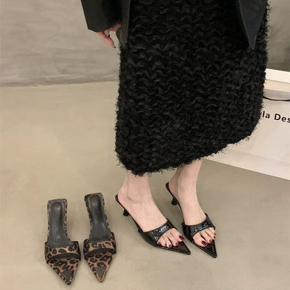 High Slide Toe Sandals Pointed Heel