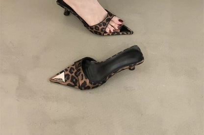 High Slide Toe Sandals Pointed Heel