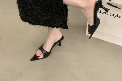 High Slide Toe Sandals Pointed Heel