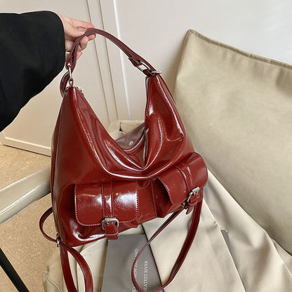 Leather Faux Multi-Pocket Backpack