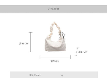 Ruched Plain Tote Bag