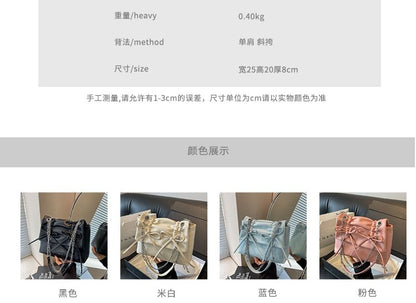 Leather Faux Bow Strap Chain Bag Shoulder