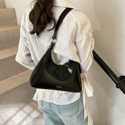 Faux Bag Leather Lettering Tote