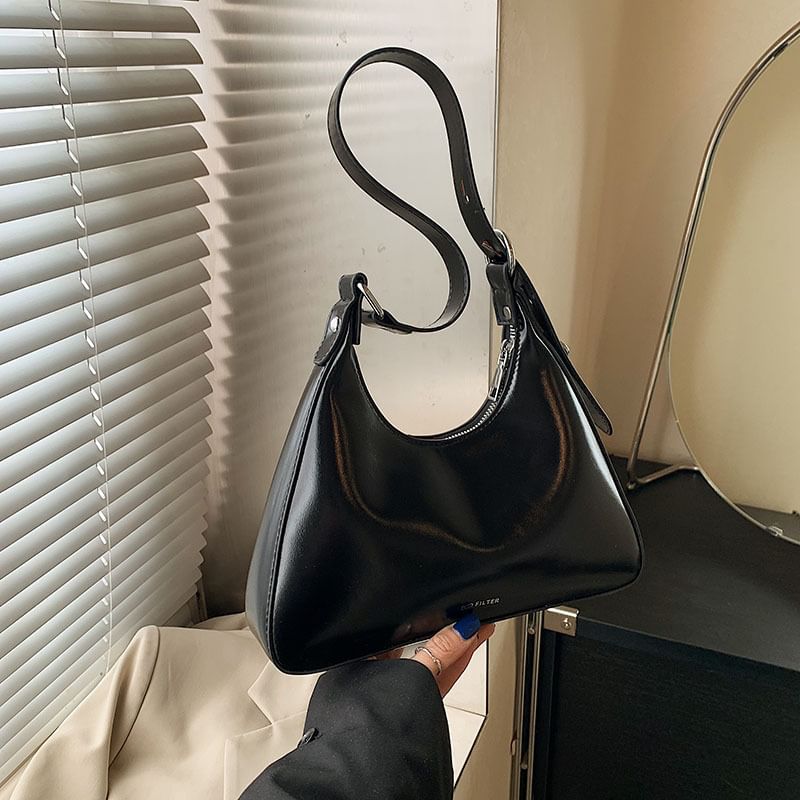 Faux Bag Leather Lettering Tote