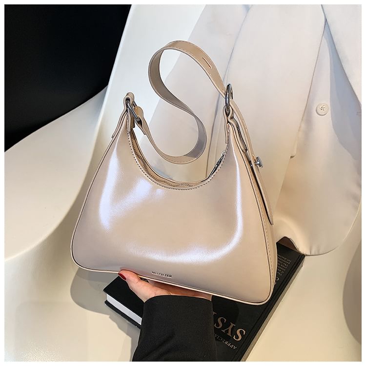 Faux Bag Leather Lettering Tote