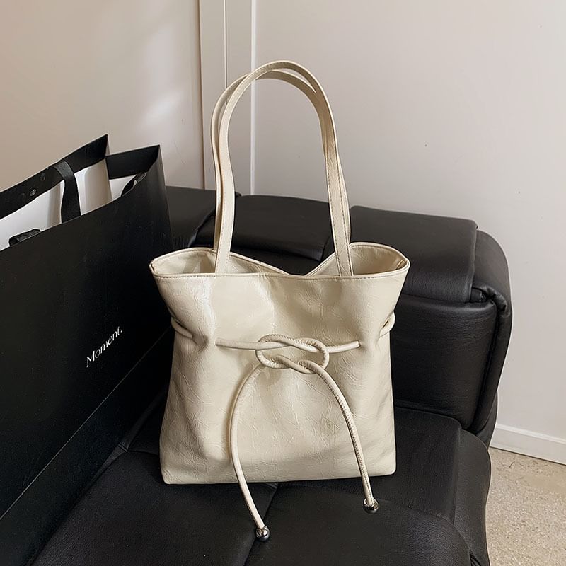 Tote Bag Knot Faux Leather